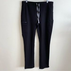 Figs Women's Yola Skinny Scrub Pants Black Size L Tall